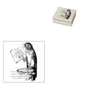 Grappige papegaai met leesbril en pastinaak taart rubberstempel (Gestempeld)
