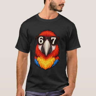 Grappige Papegaai Zonnebril 67 Zes Zeven Meme T-shirt