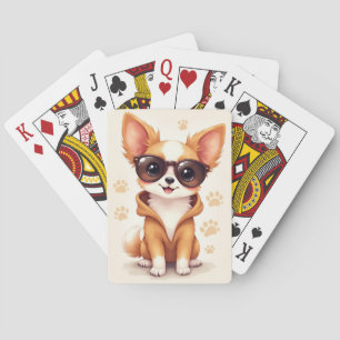 Grappige Papillon Kawaii Hond Pokerkaarten
