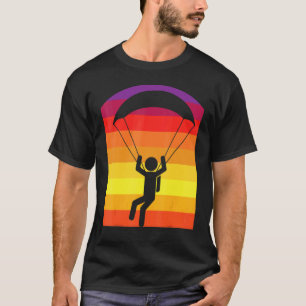 Grappige parachutist retro zon parachutespringer p t-shirt
