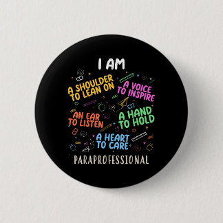 Grappige Paraeducator Hart Om Te Zorgen Paraprofes Ronde Button 5,7 Cm
