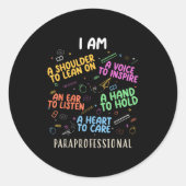 Grappige Paraeducator Heart to Care Paraprofession Ronde Sticker (Voorkant)