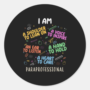 Grappige Paraeducator Heart to Care Paraprofession Ronde Sticker
