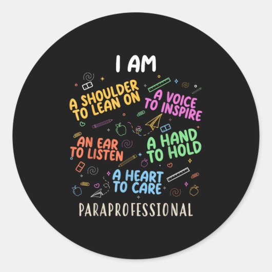 Grappige Paraeducator Heart to Care Paraprofession Ronde Sticker (Voorkant)
