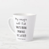 Grappige Paranoïde Optimist Koffie Liefhebbers Quo Latte Mok (Linkerhoek)