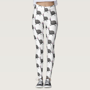 Grappige parelhoen vogel cartoon illustratie leggings