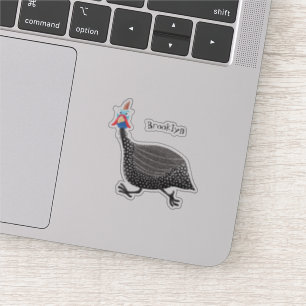 Grappige parelhoen vogel cartoon illustratie sticker