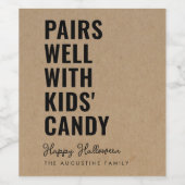 Grappige paren goed Halloween wijnlabel Wijn Etiket (Enkel label)