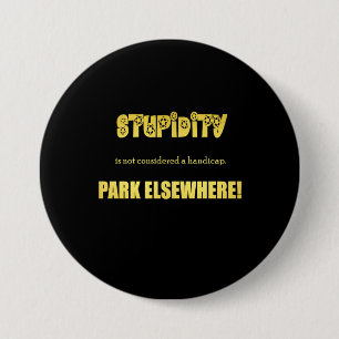 Grappige parkeer grap voor gehandicapten ronde button 7,6 cm