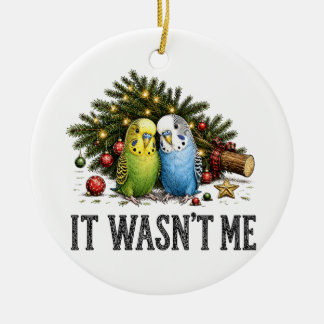 Grappige Parkieten Kerstmis Het Was Ik Niet Keramisch Ornament