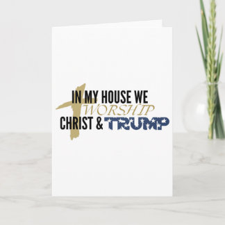 Grappige Parodie “wij aanbidden Christus en Trump” Kaart