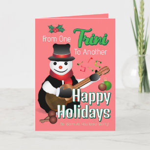 Grappige Parrandero Snowman Kerstmis Feestdagen Kaart