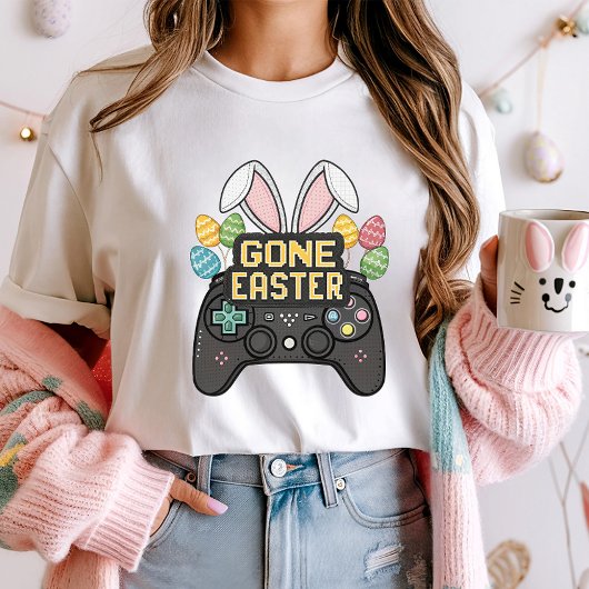 Grappige Pasen Pixel Art Bunny Controller T-shirt