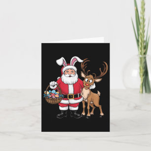 Grappige Pasen Sinterklaas met Bunny Ears en Egg B Kaart