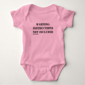 Grappige pasgeboren kleding: instructies niet inbe romper (Voorkant)