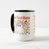 Grappige Pastel Ghost Retro Halloween aangepaste t Mok (Voorkant links)