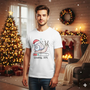 Grappige Pastel Luie Slak Kerst Laad Vakantie T-shirt