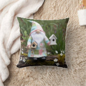 Grappige Patchwork Gnome: Home Sweet Birdhouse Kussen (Deken)