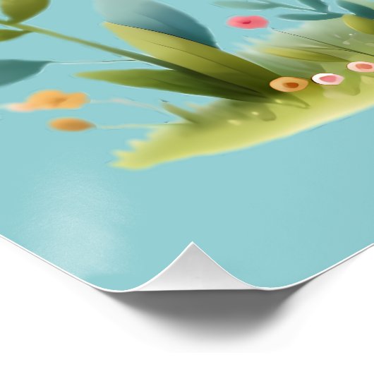 Grappige patchwork varken in bloementuin perfect poster (Hoek)