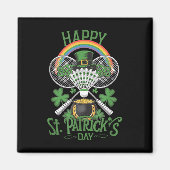 Grappige Patricks Day Badminton Kostuum Four-leaf  Magneet (Voorkant)