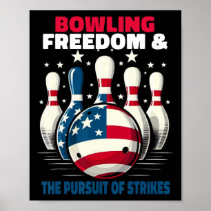 Grappige Patriotische Bowlers Vrijheid Nastreven V Poster