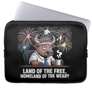 Grappige Patriotische Buffalo Moe Office Medewerke Laptop Sleeve