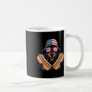 Grappige Patriotische Dachshund 4 juli Hotdog Amer Koffiemok
