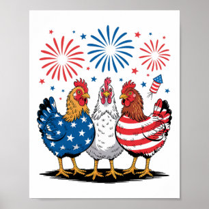 Grappige Patriotische Kippen Usa Vlag 4 Juli Chic Poster