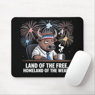 Grappige Patriottische Bizon Moe Office Medewerker Muismat