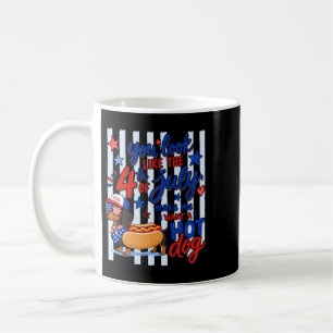 Grappige Patriottische Dachshund Hotdog 4 juli Koffiemok