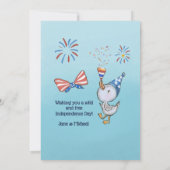 Grappige Patriottische Gans Rood, Wit en Losse Feestdagenkaart (Achterkant)