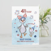 Grappige Patriottische Gans Rood, Wit en Losse Kaart (Staand voorkant)