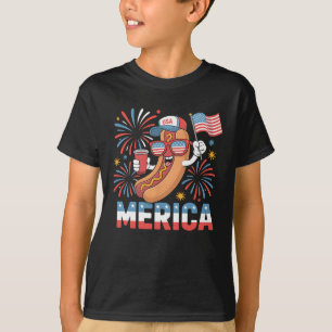 Grappige patriottische hotdog merica stijl 4 juli t-shirt