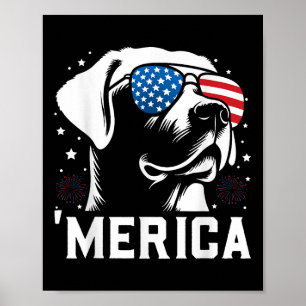 Grappige Patriottische Labrador Retriever Merica H Poster