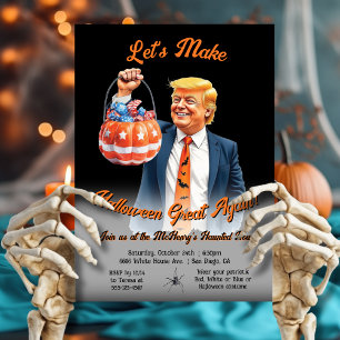 Grappige Patriottische Trump Halloween-feest Kaart
