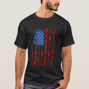 Grappige Patriottische Vissers USA Amerikaanse Vla T-shirt