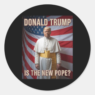 Grappige Paus & President Donald Trump, Kathol Ronde Sticker
