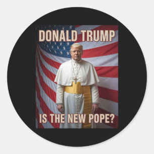 Grappige Paus en President Donald Trump1 Ronde Sticker