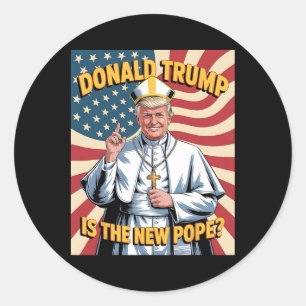 Grappige Paus en President Donald Trump8 Ronde Sticker