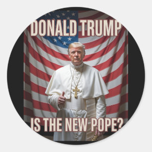 Grappige Paus en President Donald Trump9 Ronde Sticker