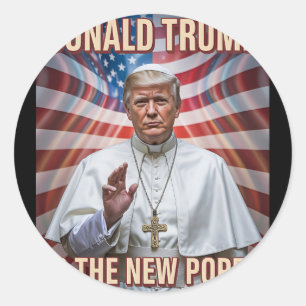 Grappige paus en President Donald Trump Ronde Sticker