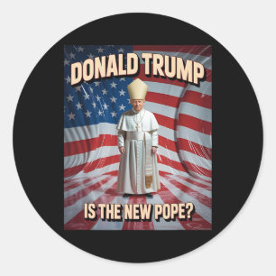 Grappige paus en President Donald Trump Ronde Sticker