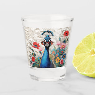Grappige Pauw Dragen Zonnebril Bloemenveter Shot Glas