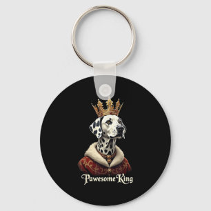Grappige Pawesome Dalmatiër Koning Hond Kar Art  Sleutelhanger