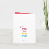 Grappige Peach Sparkle Magic Tooth Fairy Bedankt Kaart (Achterkant)