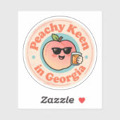 Grappige  Peachy Keen in Georgia Peach Sticker (Vel)
