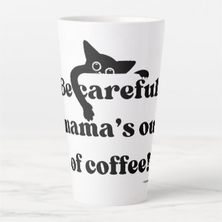 Grappige Peekaboo zwarte kat latte Mok – Schattige