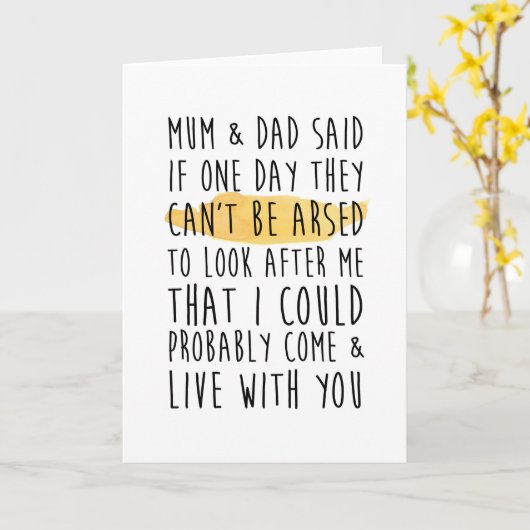 Grappige peetmoederkaart kaart (Gele Bloem)