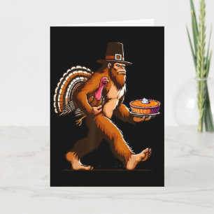 Grappige Pelgrim Sasquatch Yeti En Pompoentaart Be Kaart