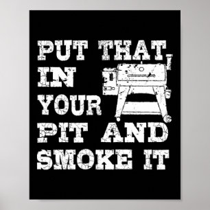 Grappige Pellet Smoker BBQ Pit Gift Grill voor vle Poster